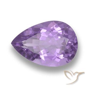 Ametista Viola medio naturale da 5.41 ct, Forma a pera, VVS