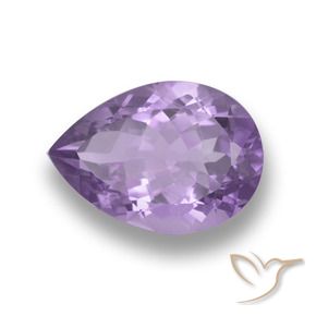 Ametista Viola medio naturale da 5.25 ct, Forma a pera, VVS