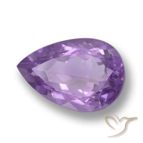 Ametista Viola medio naturale da 6.11 ct, Forma a pera, VVS