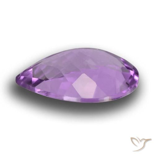 Ametista Viola tendente al rosa naturale da 4.67 ct, Forma a pera, VVS