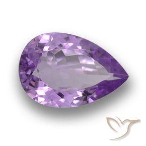 Ametista Viola medio naturale da 4.85 ct, Forma a pera, VVS