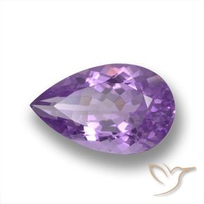 Ametista Viola violaceo medio naturale da 4.35 ct, Forma a pera, VVS-VS