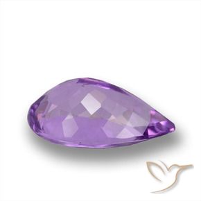 Ametista Viola violaceo medio naturale da 4.35 ct, Forma a pera, VVS-VS