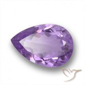 Ametista violaceo naturale da 4.90 ct, Forma a pera, VS