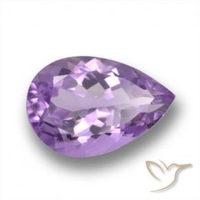 Ametista Viola medio naturale da 5.41 ct, Forma a pera, VS