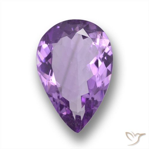 Ametista Viola violaceo intenso naturale da 4.06 ct, Forma a pera, VS