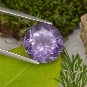 Ametista Viola medio naturale da 4.80 ct, Rotondo, VVS