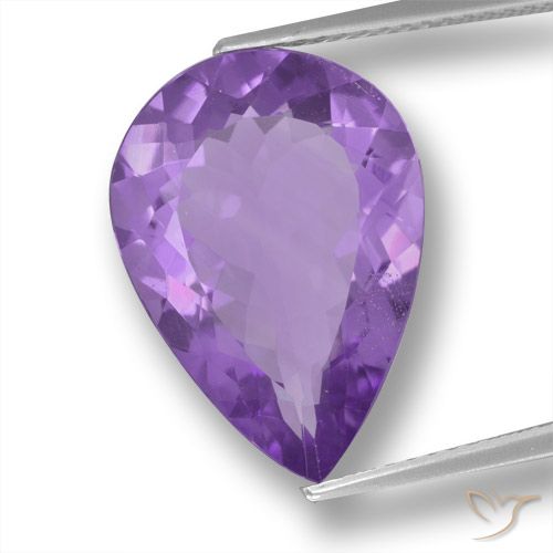 7.47ct Naturale Viola medio Ametista, Forma a pera, VVS-VS