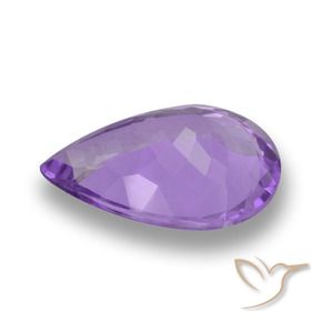 Ametista Viola medio naturale da 7.47 ct, Forma a pera, VVS-VS