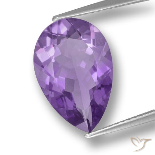 4.60ct Naturale Viola scuro Ametista, Forma a pera, VVS