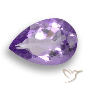 Ametista Viola medio naturale da 4.33 ct, Forma a pera, VVS