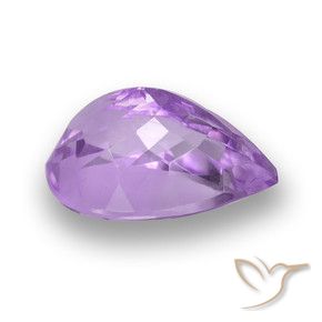 Ametista Viola medio naturale da 5.72 ct, Forma a pera, VVS