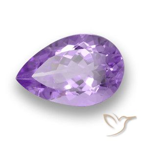 Ametista Viola medio naturale da 6.29 ct, Forma a pera, VVS