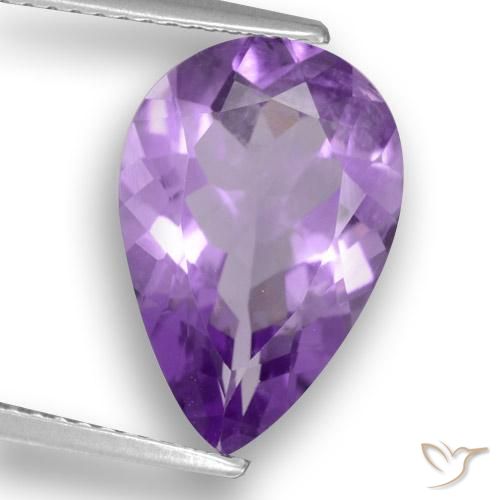 4.34ct Naturale Viola scuro Ametista, Forma a pera, VVS-VS