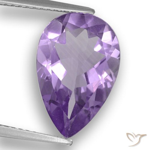 4.55ct Naturale Viola medio Ametista, Forma a pera, VS