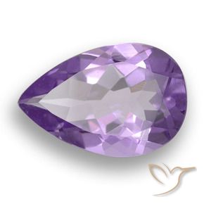 Ametista Viola medio naturale da 4.55 ct, Forma a pera, VS