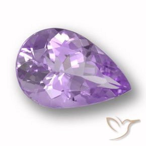 Ametista Viola medio naturale da 4.55 ct, Forma a pera, VVS