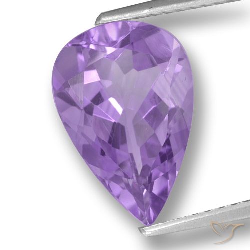 3.44ct Naturale Viola medio Ametista, Forma a pera, VVS