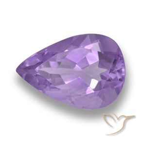 Ametista Viola medio naturale da 3.44 ct, Forma a pera, VVS
