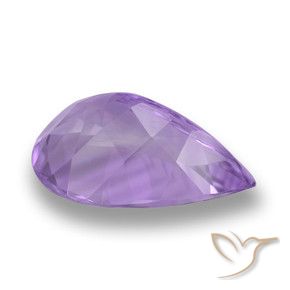 Ametista Viola medio naturale da 3.44 ct, Forma a pera, VVS