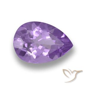 Ametista Viola medio naturale da 3.41 ct, Forma a pera, VVS-VS