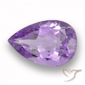 Ametista Viola medio naturale da 4.87 ct, Forma a pera, VVS-VS