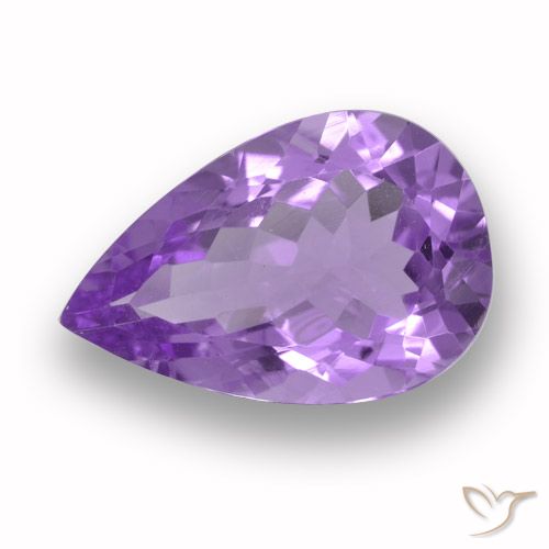 Ametista Viola medio naturale da 4.63 ct, Forma a pera, VVS-VS