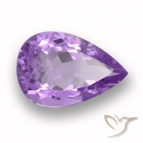 Ametista Viola medio naturale da 4.63 ct, Forma a pera, VVS-VS