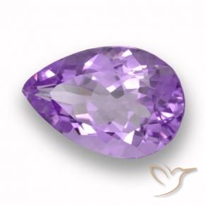 Ametista Viola tendente al rosa naturale da 5.18 ct, Forma a pera, VVS-VS