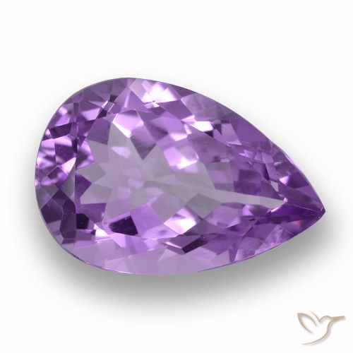 5.26ct Naturale Viola medio Ametista, Forma a pera, VVS