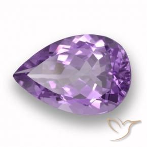 Ametista Viola medio naturale da 5.26 ct, Forma a pera, VVS
