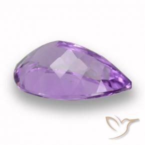 Ametista Viola medio naturale da 5.26 ct, Forma a pera, VVS