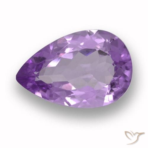 4.49ct Naturale Viola medio Ametista, Forma a pera, VVS