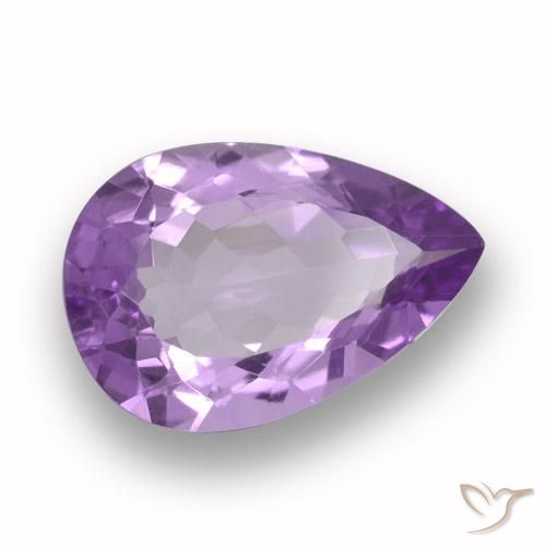 Ametista Viola medio naturale da 4.49 ct, Forma a pera, VVS
