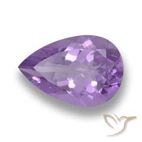 Ametista Viola tendente al rosa naturale da 4.94 ct, Forma a pera, VVS