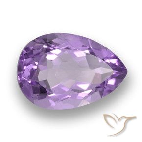 Ametista Viola medio naturale da 4.00 ct, Forma a pera, VVS