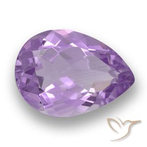 Ametista Viola medio naturale da 3.29 ct, Forma a pera, VVS