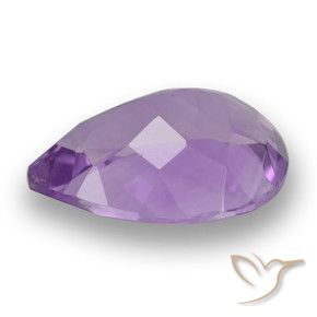 Ametista Viola medio naturale da 3.29 ct, Forma a pera, VVS