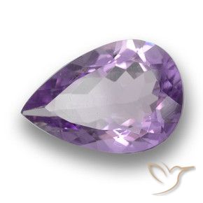 Ametista Viola medio naturale da 2.98 ct, Forma a pera, VS