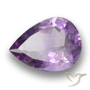 Ametista Viola medio naturale da 3.21 ct, Forma a pera, VS