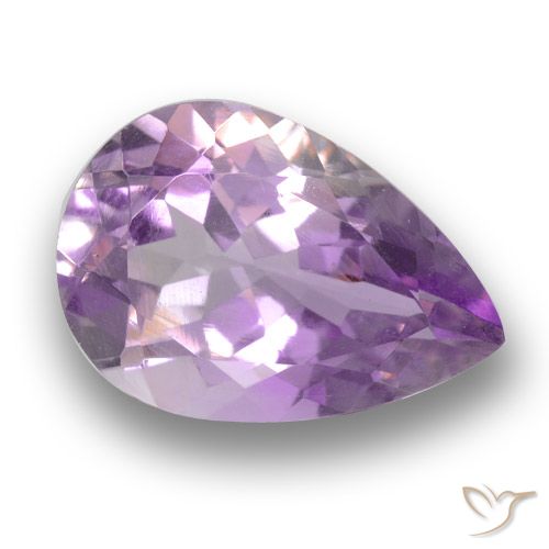 3.45ct Naturale Viola tendente al rosa Ametista, Forma a pera, VS