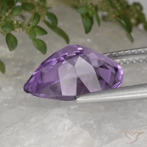 Ametista Viola medio naturale da 3.43 ct, Forma a pera, VS