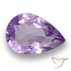 Ametista Viola medio naturale da 2.84 ct, Forma a pera, VS