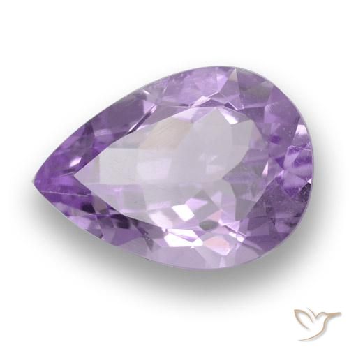 Ametista Rosa viola medio naturale da 3.38 ct, Forma a pera, VS