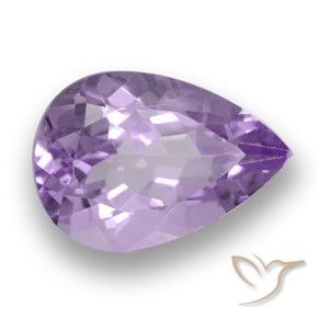 Ametista Rosa viola medio naturale da 3.52 ct, Forma a pera, VVS