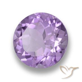 Ametista Viola medio-chiaro naturale da 3.29 ct, Rotondo, VVS