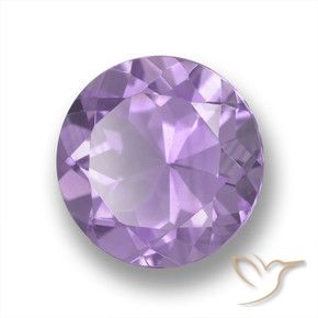 Ametista Viola medio-chiaro naturale da 3.24 ct, Rotondo, VVS