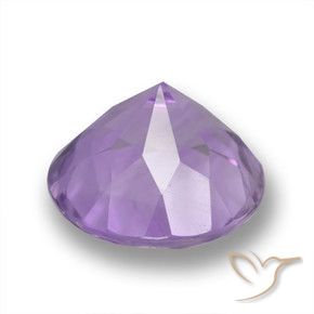 Ametista Viola medio-chiaro naturale da 3.24 ct, Rotondo, VVS