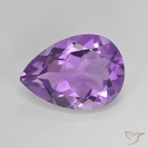 4.58ct Naturale Viola violaceo medio Ametista, Forma a pera, VVS