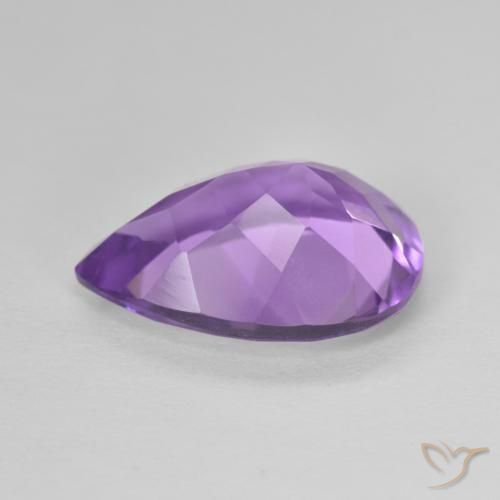 Ametista Viola violaceo medio naturale da 4.58 ct, Forma a pera, VVS